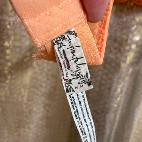 Free People Bright Orange Lace Halter Neck Bralette Size Medium - Picture 4 of 7